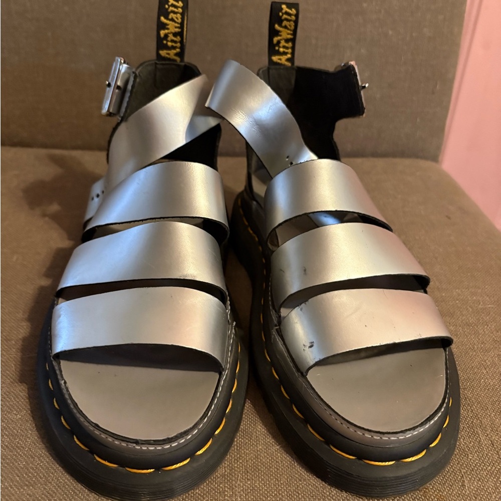Dr. Martens Metallic Silver Sandals Size 6